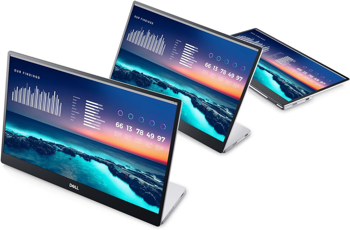 Monitor portátil Dell de 14 FHD, USB-C y bajo consumo azul