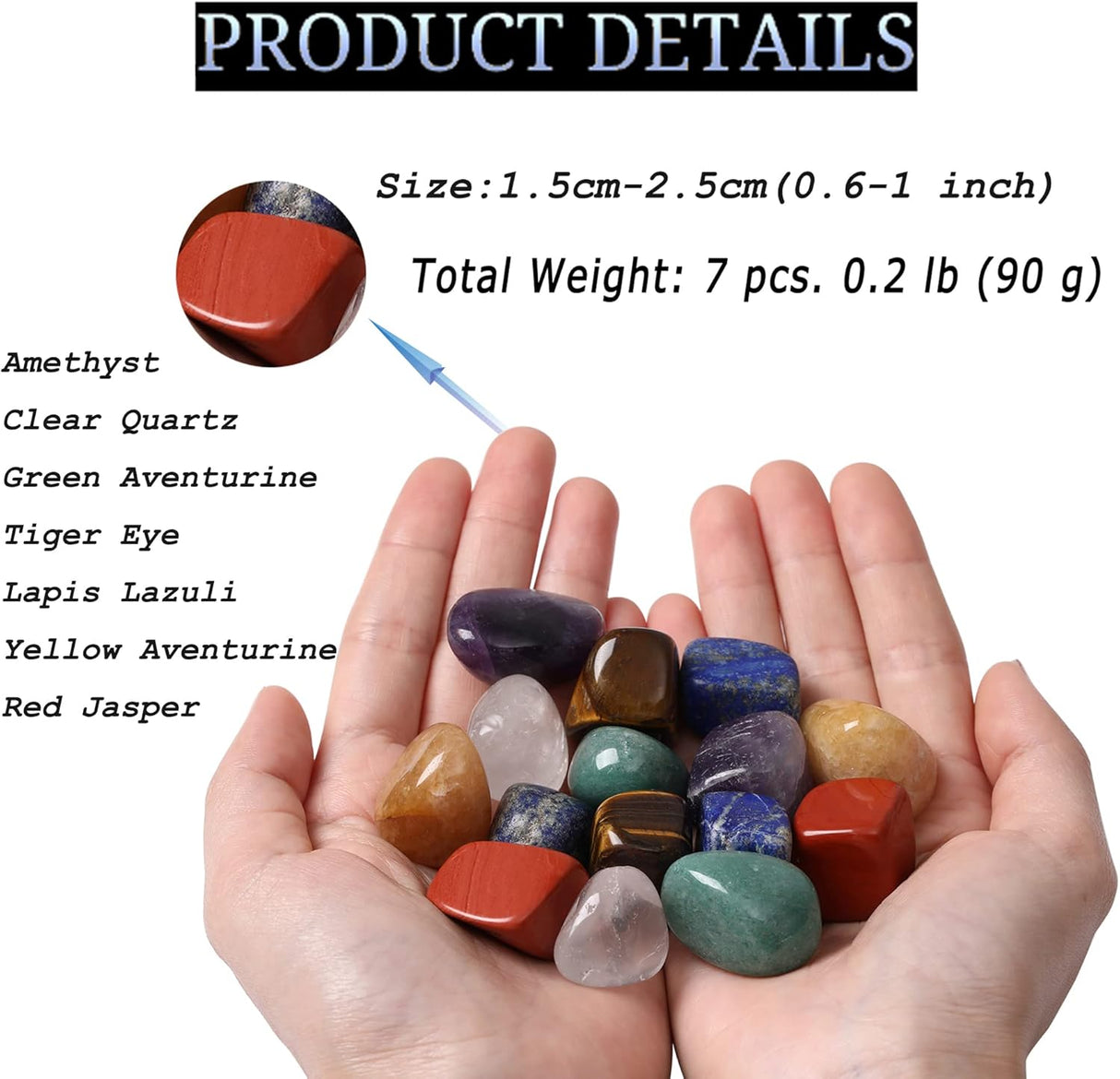 Juego de piedras de cristal para sanación de chakras 7 Pcs