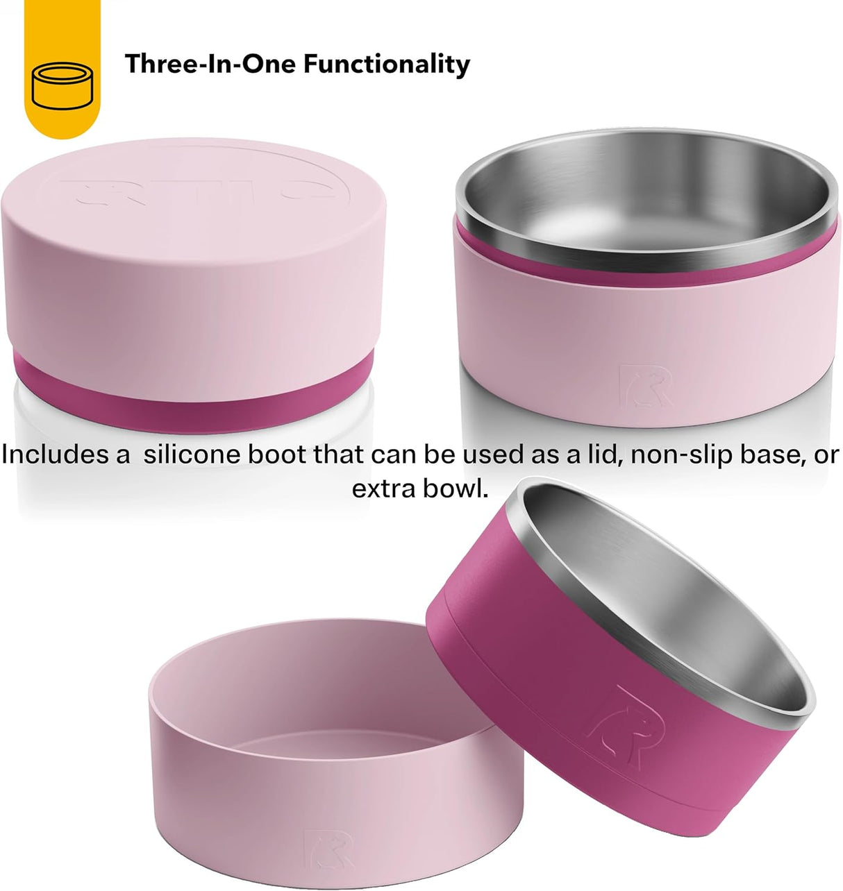 Cuenco 3-en-1 para Perros RTIC, Acero Inoxidable, Grande