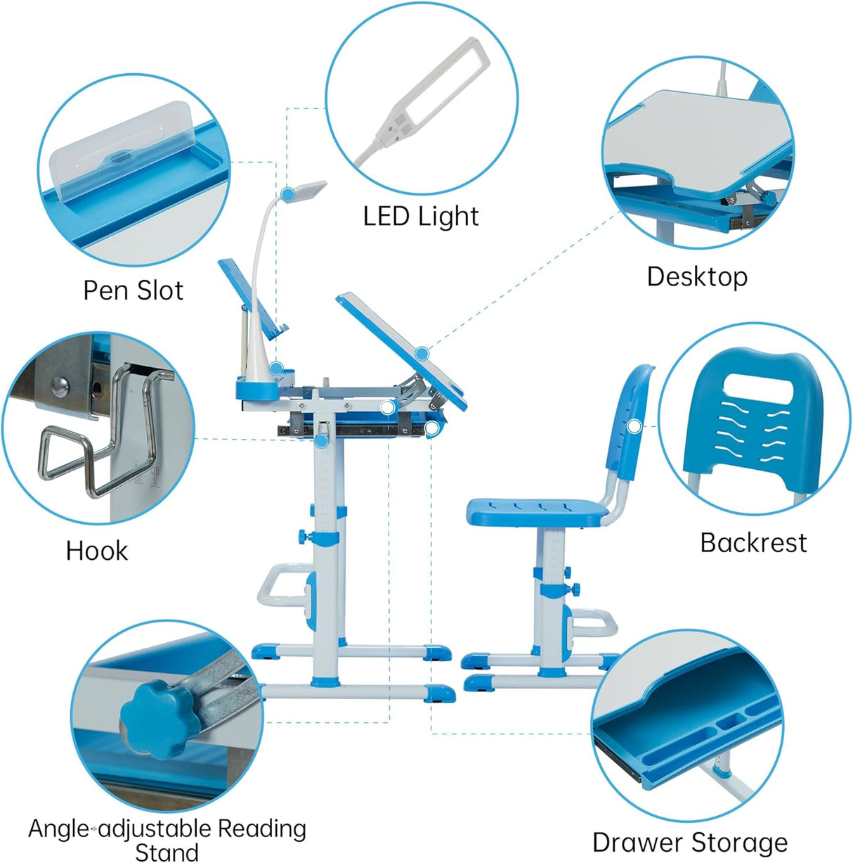 Escritorio y Silla Infantil, Estación de Trabajo Interactiva