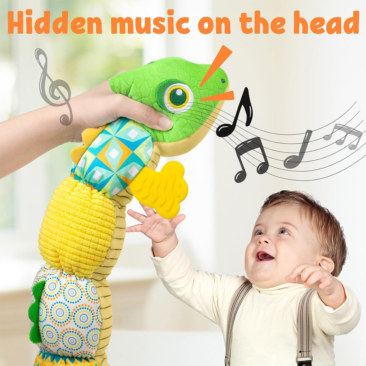 Juguete musical dinosaurio LIGHTDESIRE, suave, con texturas, 0-12 meses