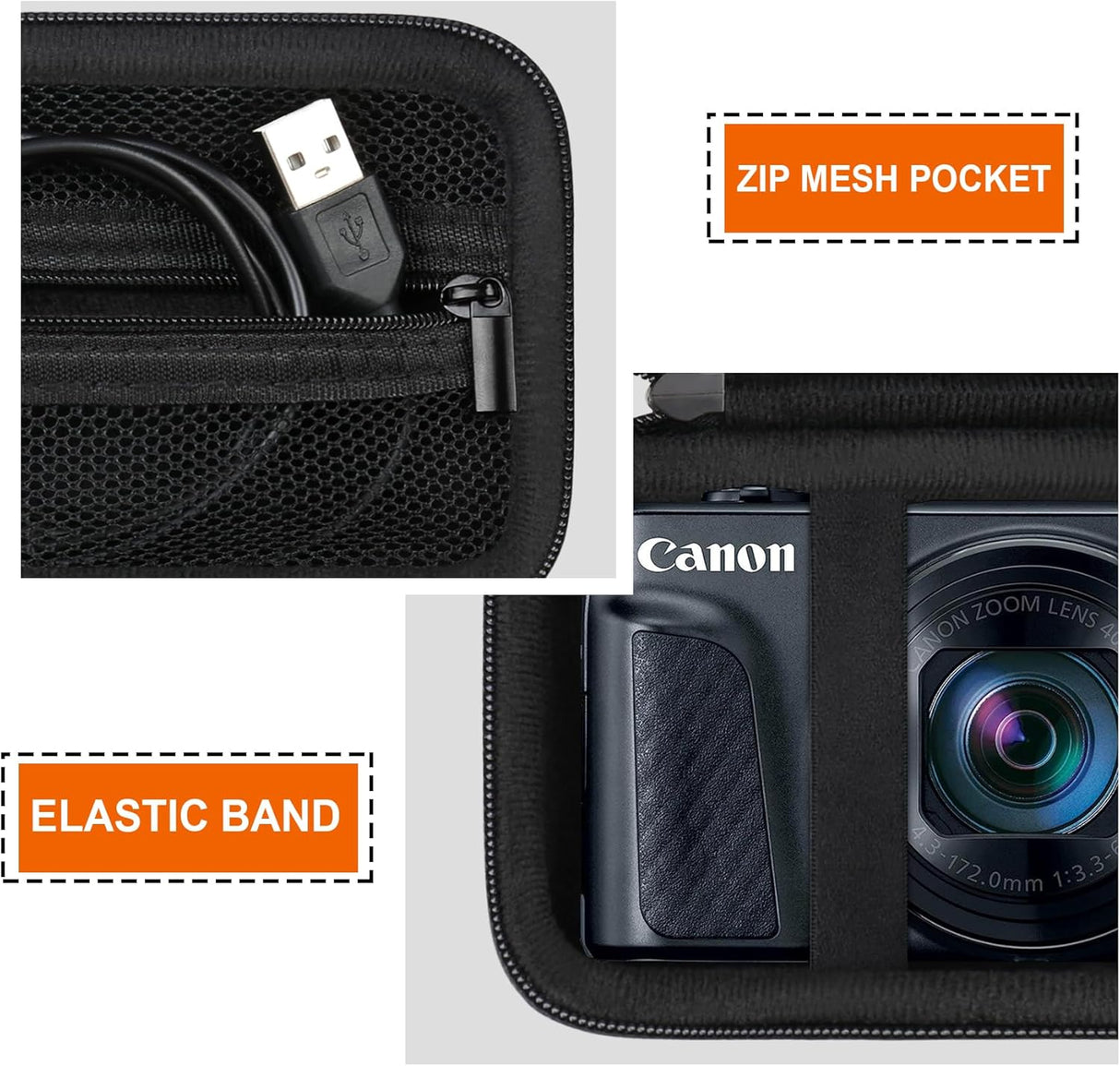 Funda rígida para Canon PowerShot SX740/SX730/G7X, con bolsillo