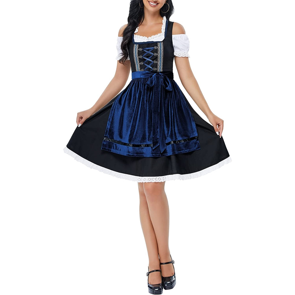 Disfraces alemán para Oktoberfest azul talla L