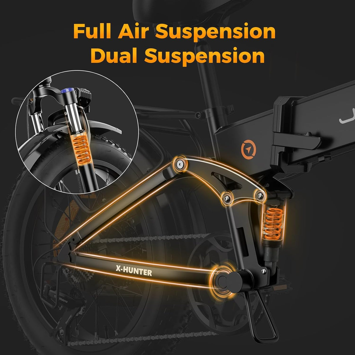 Bicicleta eléctrica Jasion X-Hunter 1400W, 30MPH, 7 velocidades