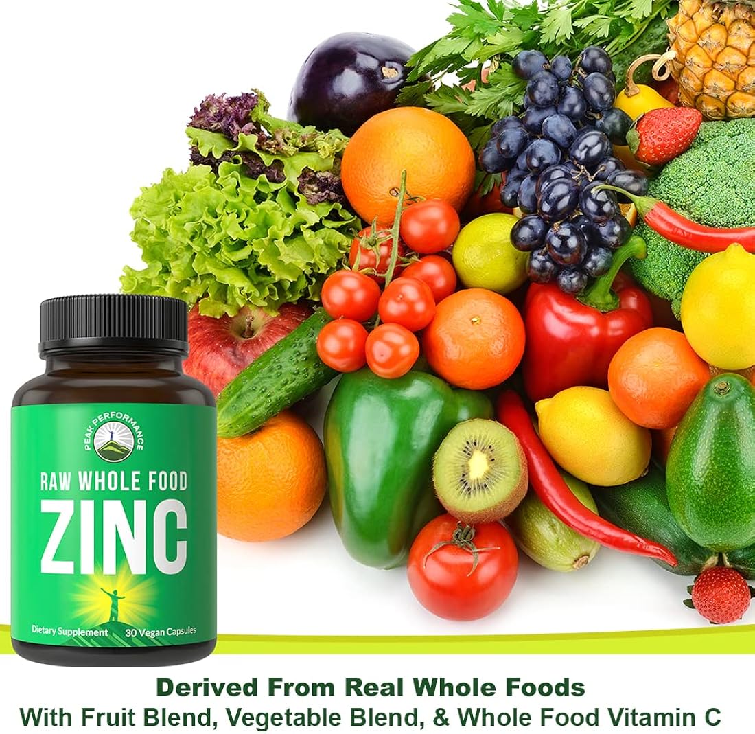 Suplemento de zinc vegano con vitamina C hombres mujeres