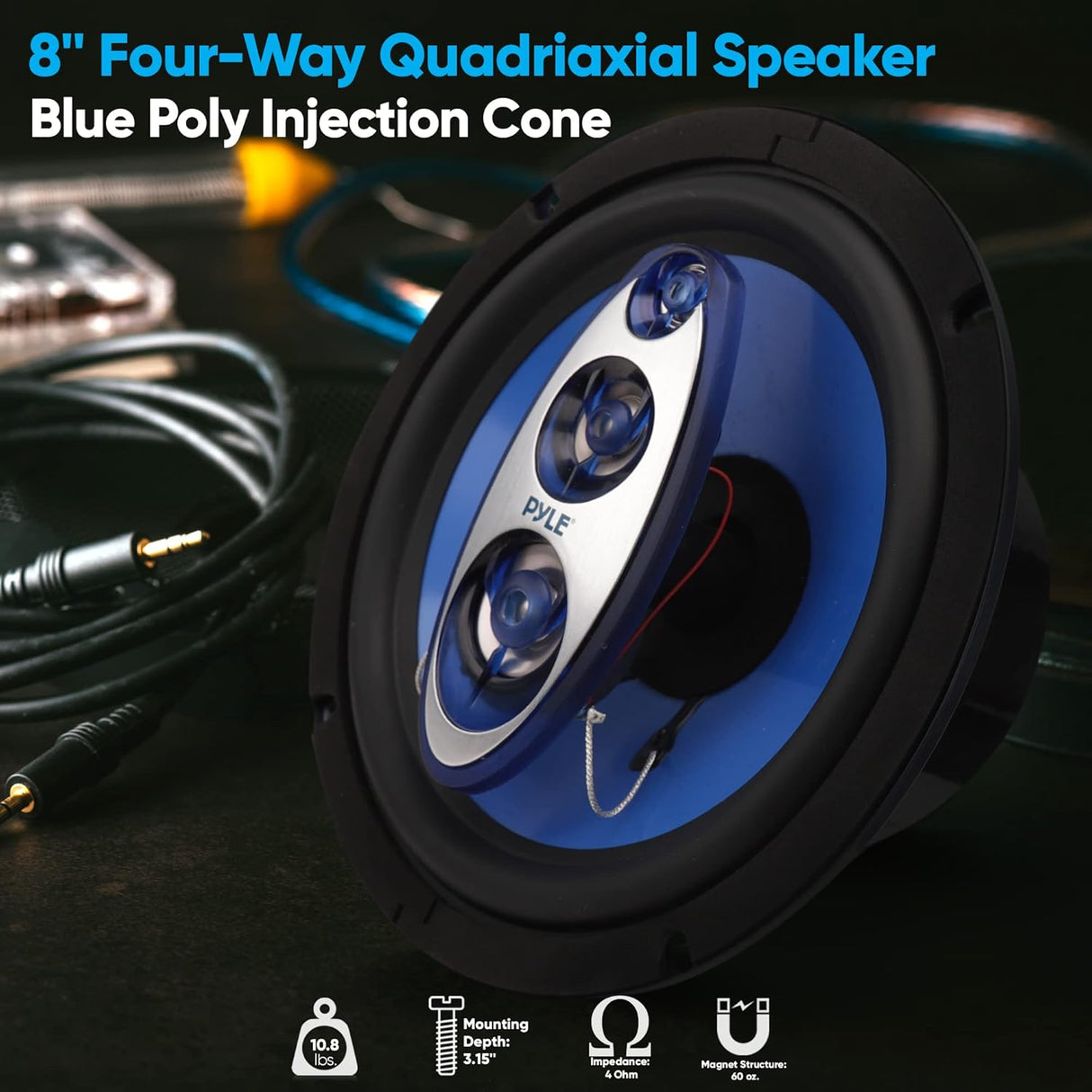 Sistema de altavoces de sonido de cuatro vías PYLE PL84BL