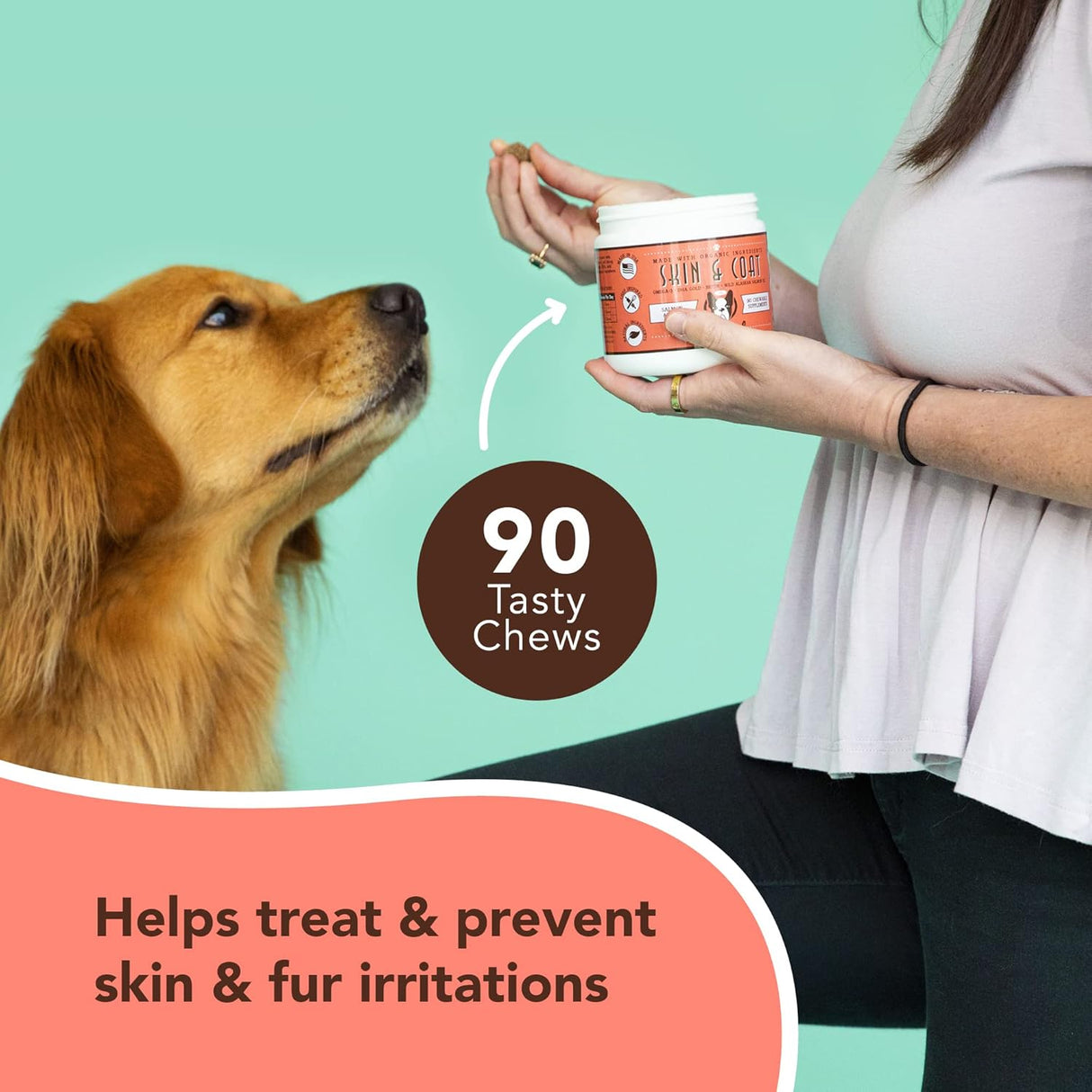 Vitaminas Masticables para piel y pelaje sabor a salmón