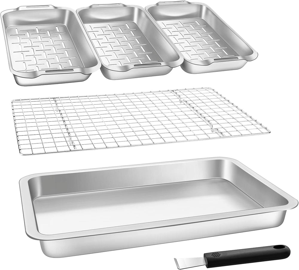 Set de cestas para asar, acero inoxidable, accesorios para BBQ
