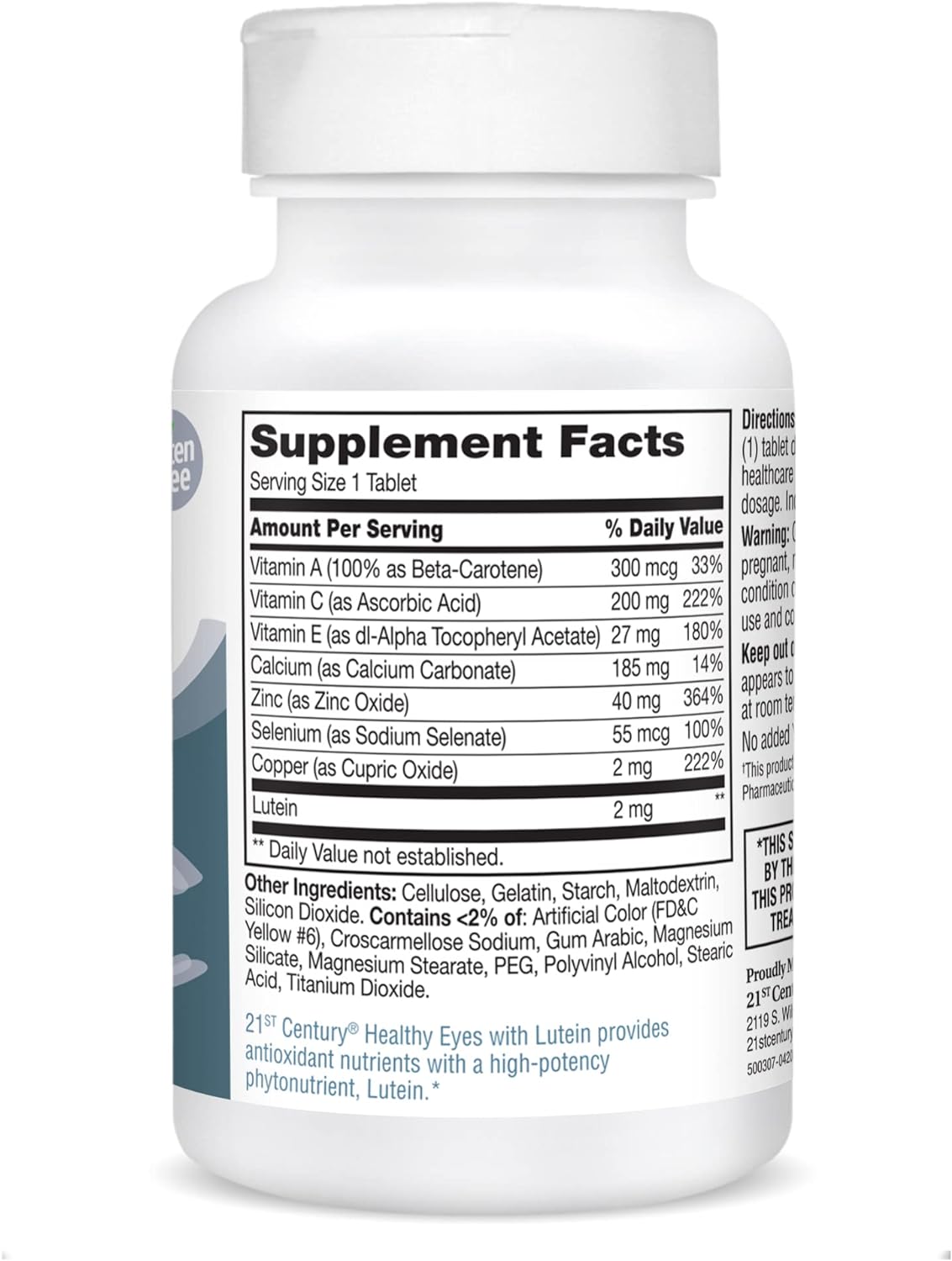 Suplemento 21st Century Ojos saludables de luteína 60 und