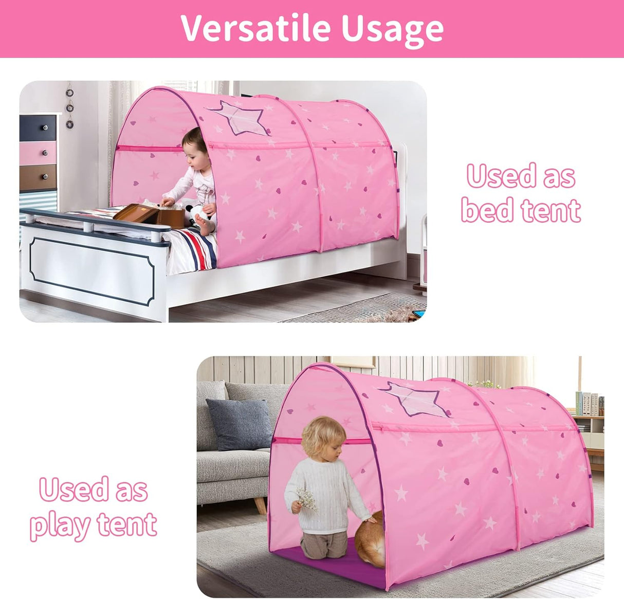 Toldo para cama de ensueño para niños en interiores