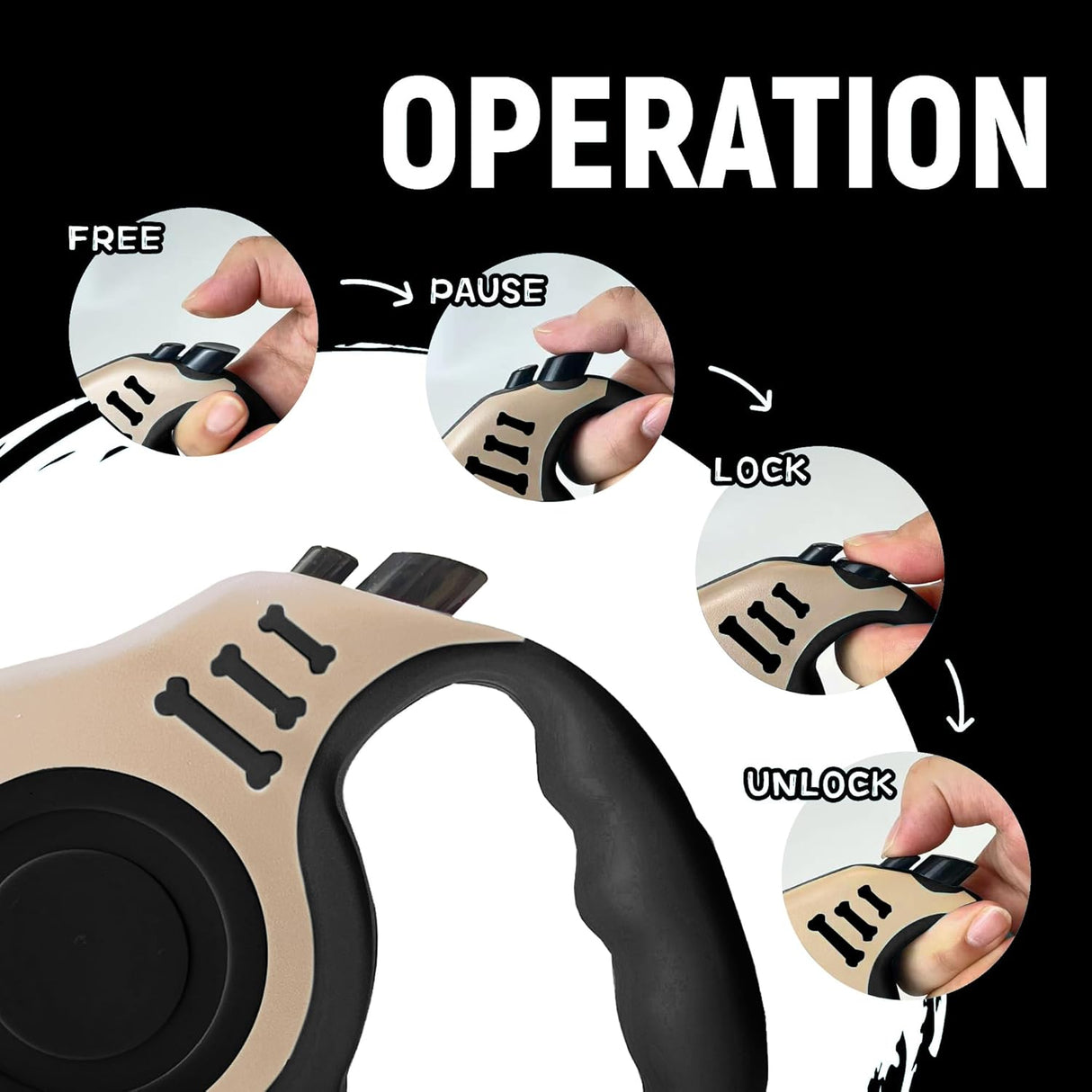 Correa Retráctil Automática para Perros con Accesorios