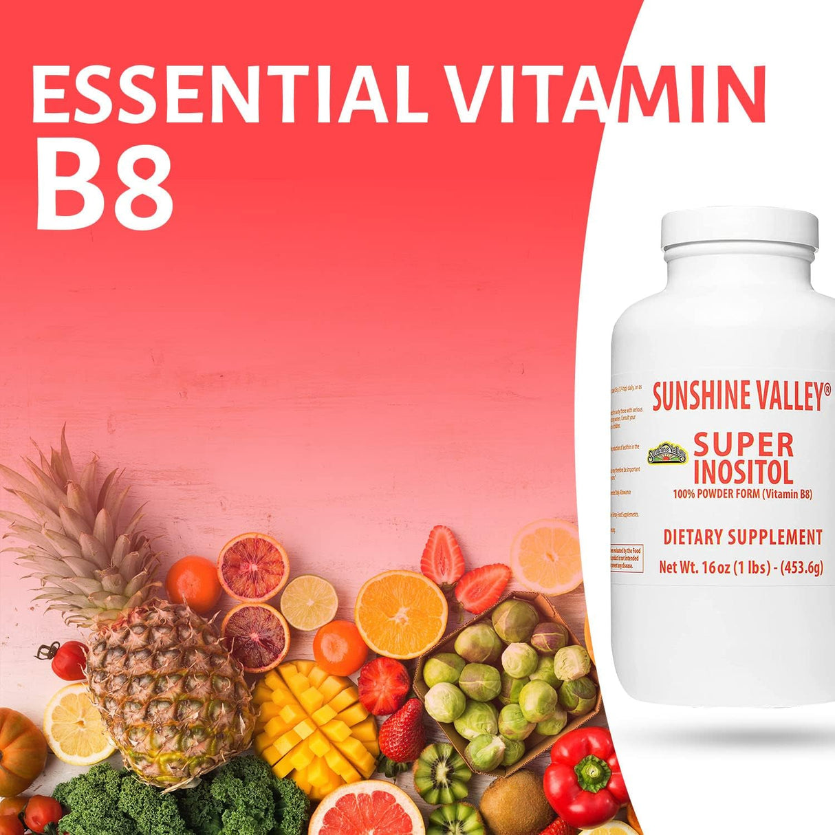 Suplementos Inositol Vitamina B8 Polvo para Mujeres