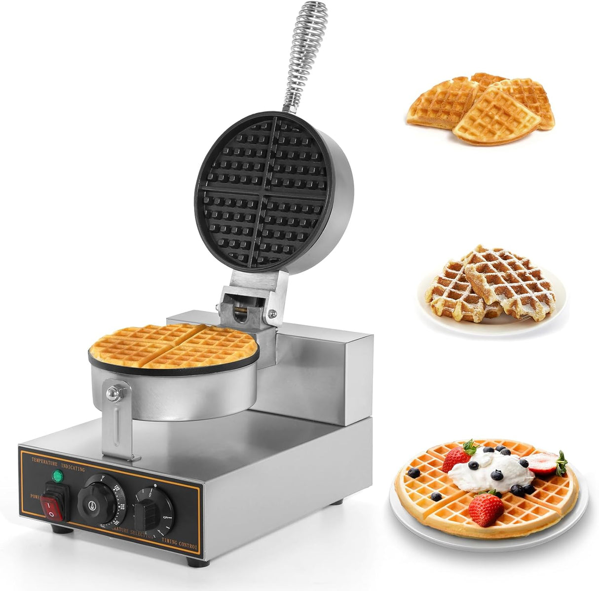 Máquina de Waffles Dyna-Living Acero Inox. 110V 1200W Redonda