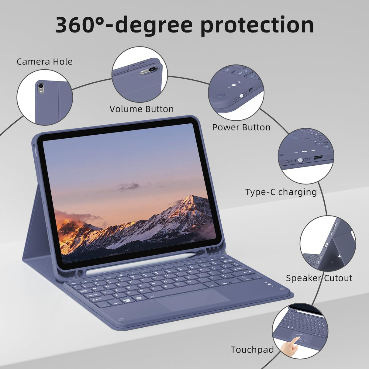 Funda Teclado Touchpad para iPad Air 11 6th Gen, Bluetooth