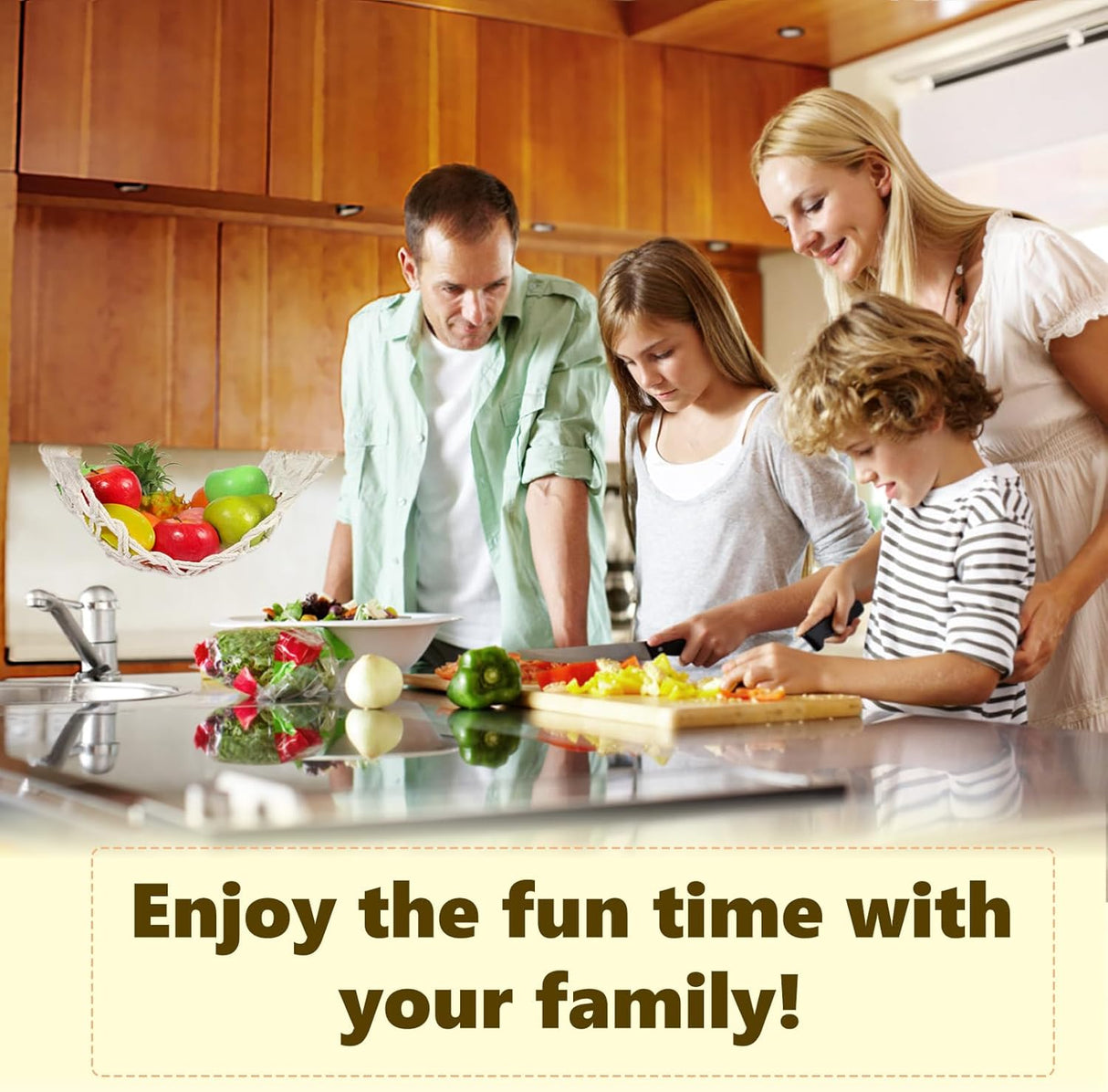 Hamaca Frutal Macramé - Cesta Colgante para Cocina - Modelo 4G