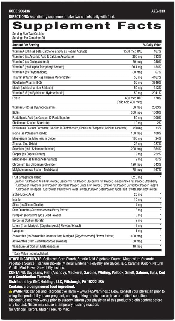 Suplemento Multivitamínico para Hombres con Antioxidantes