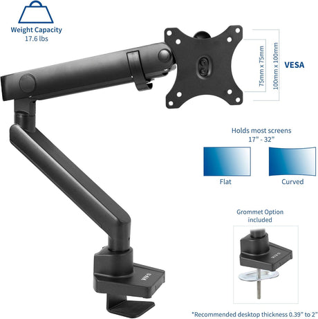 Soporte de Monitor VIVO, Brazo Articulado, hasta 32, STAND-V101BB