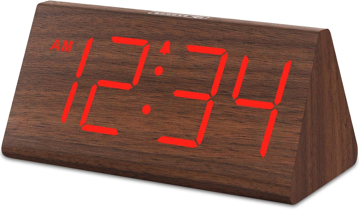 Reloj Despertador Digital de Madera, DreamSky con USB Snooze
