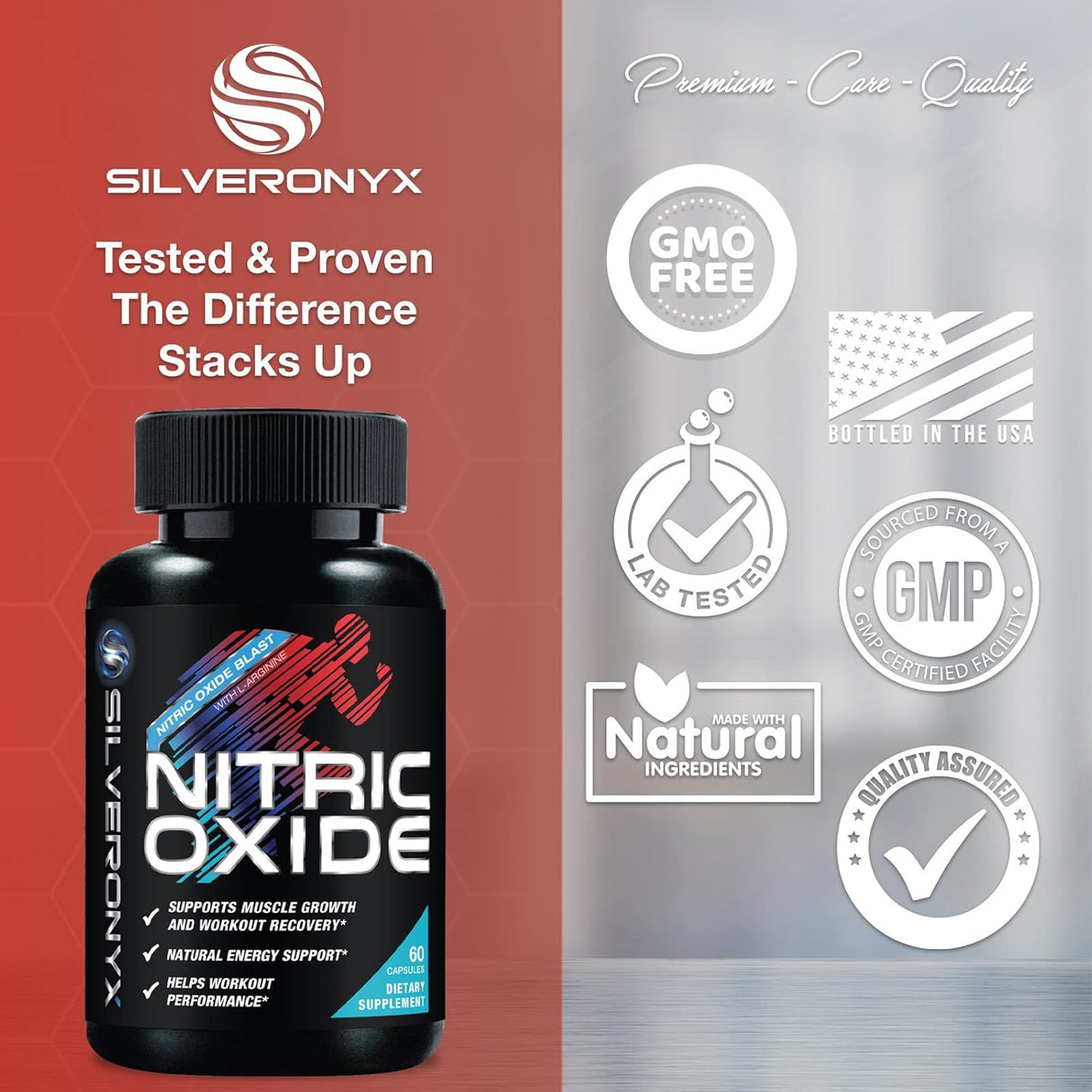Suplemento Nitric Oxide Extra Fuerte - L Arginina 60 Cápsulas