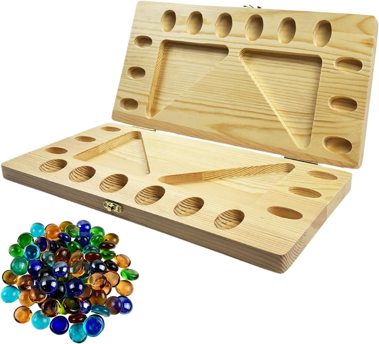 Juego de Mancala 4 Jugadores, Madera Plegable, Manual Instrucciones