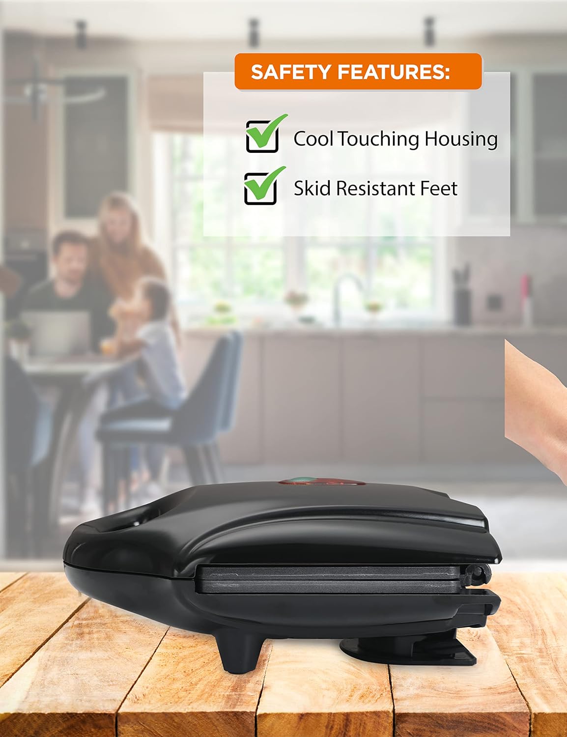 Mini Waffle Maker Comercial Chef, Antiadherente, Fácil de Limpiar