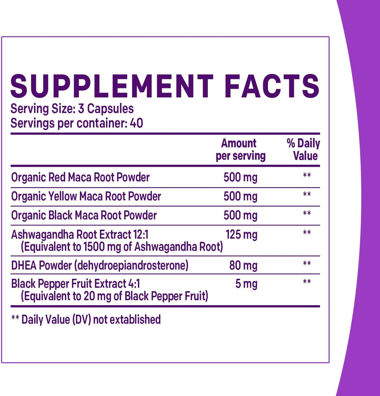 Cápsulas de Maca Orgánica y Ashwagandha - 1710mg - 120 Cápsulas