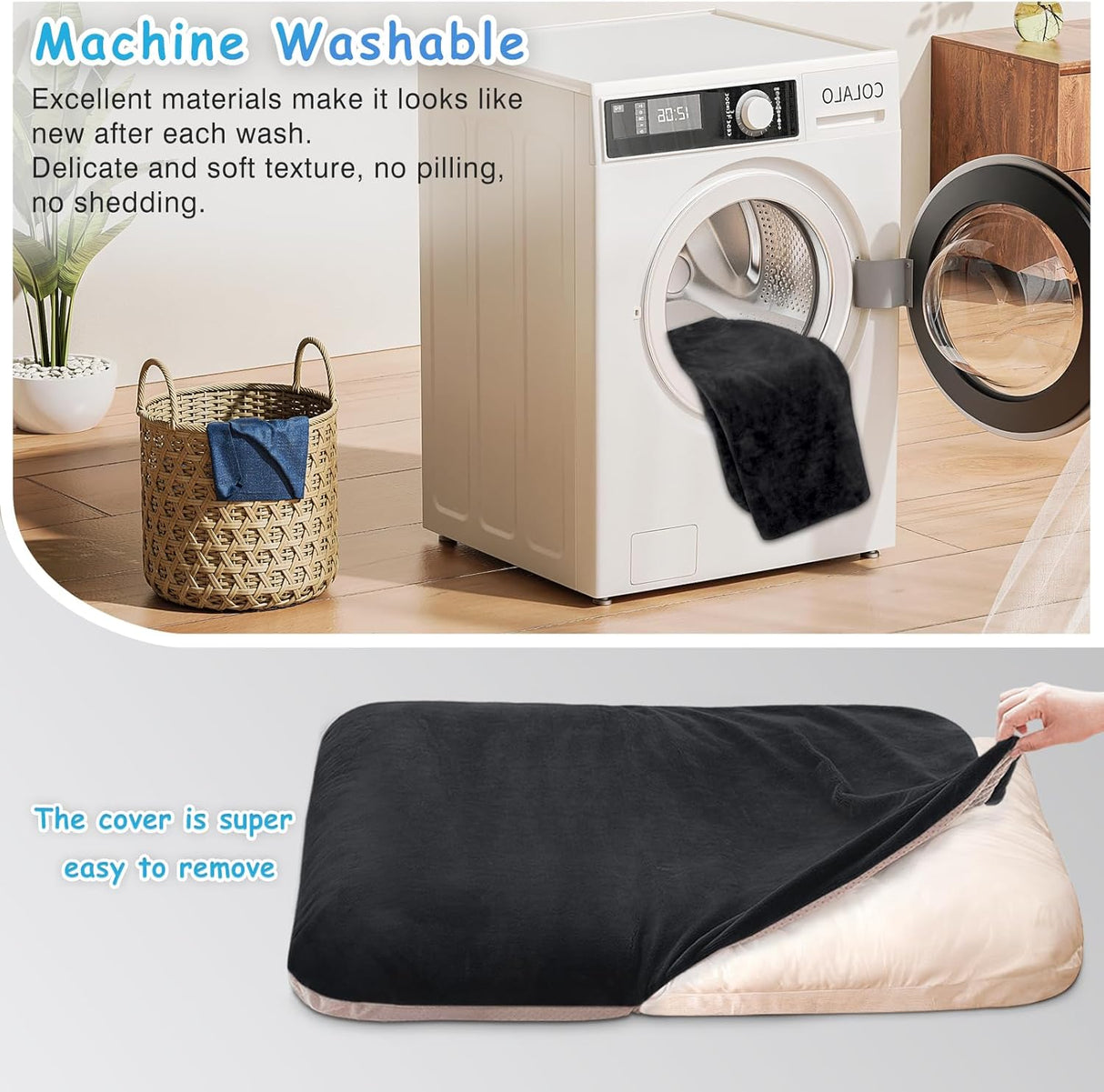 Cama ortopédica para perros XL Magic Dog, 47 pulgadas, suave