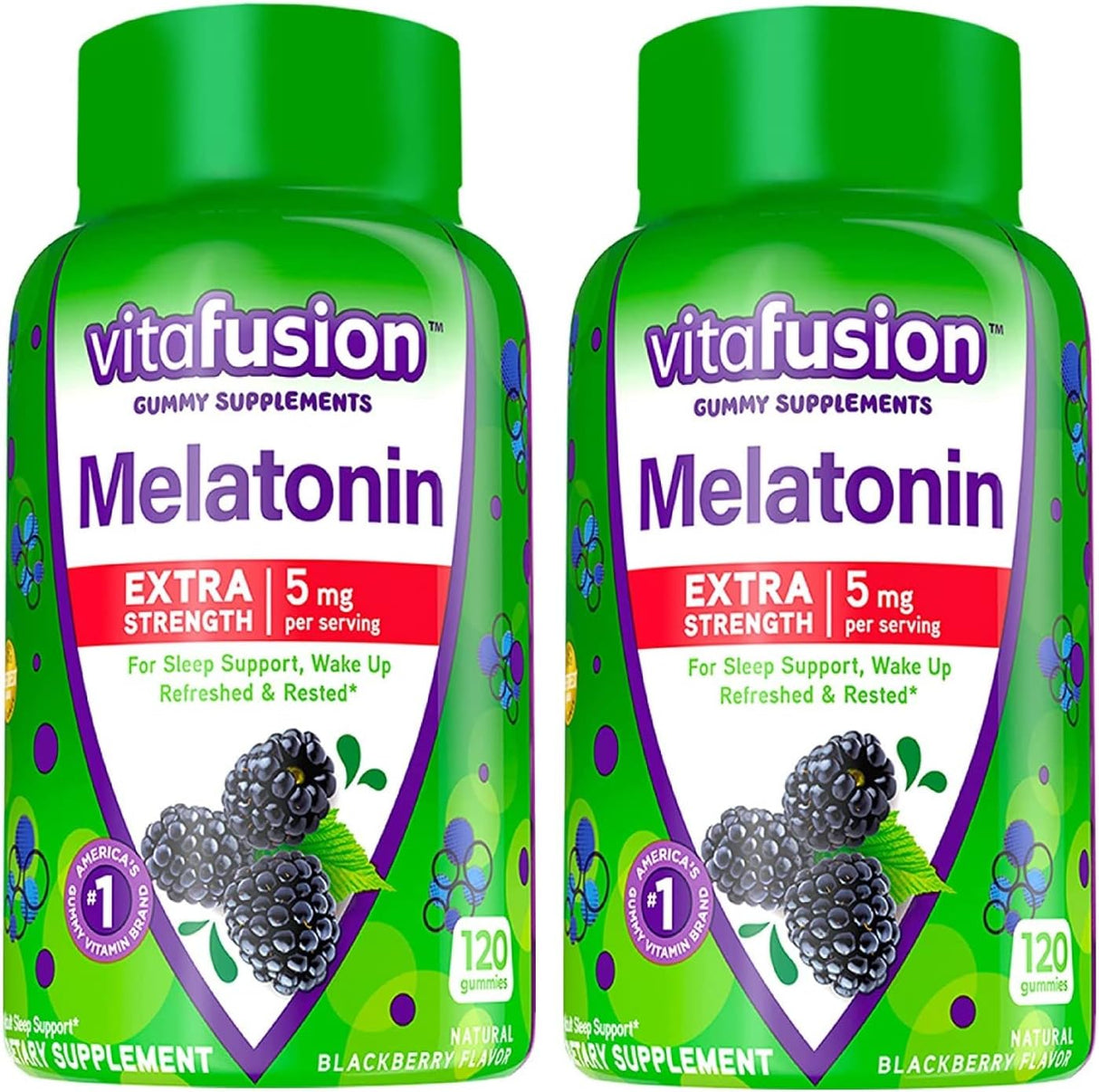 Vitafusion Mora de melatonina extra fuerte, 5 mg, 120 unid