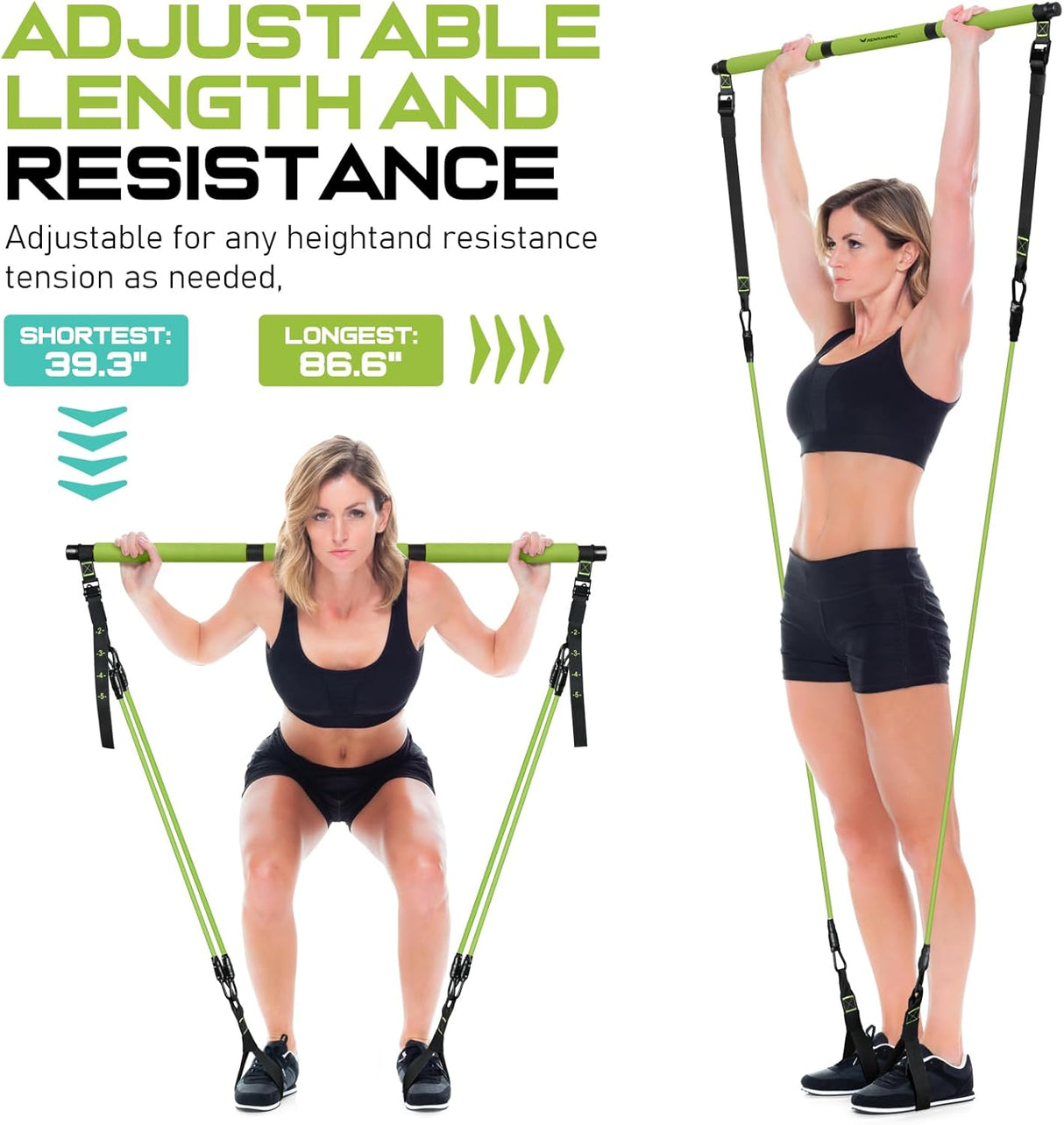 Kit de barra de pilates, multifuncional, bandas de resistencia