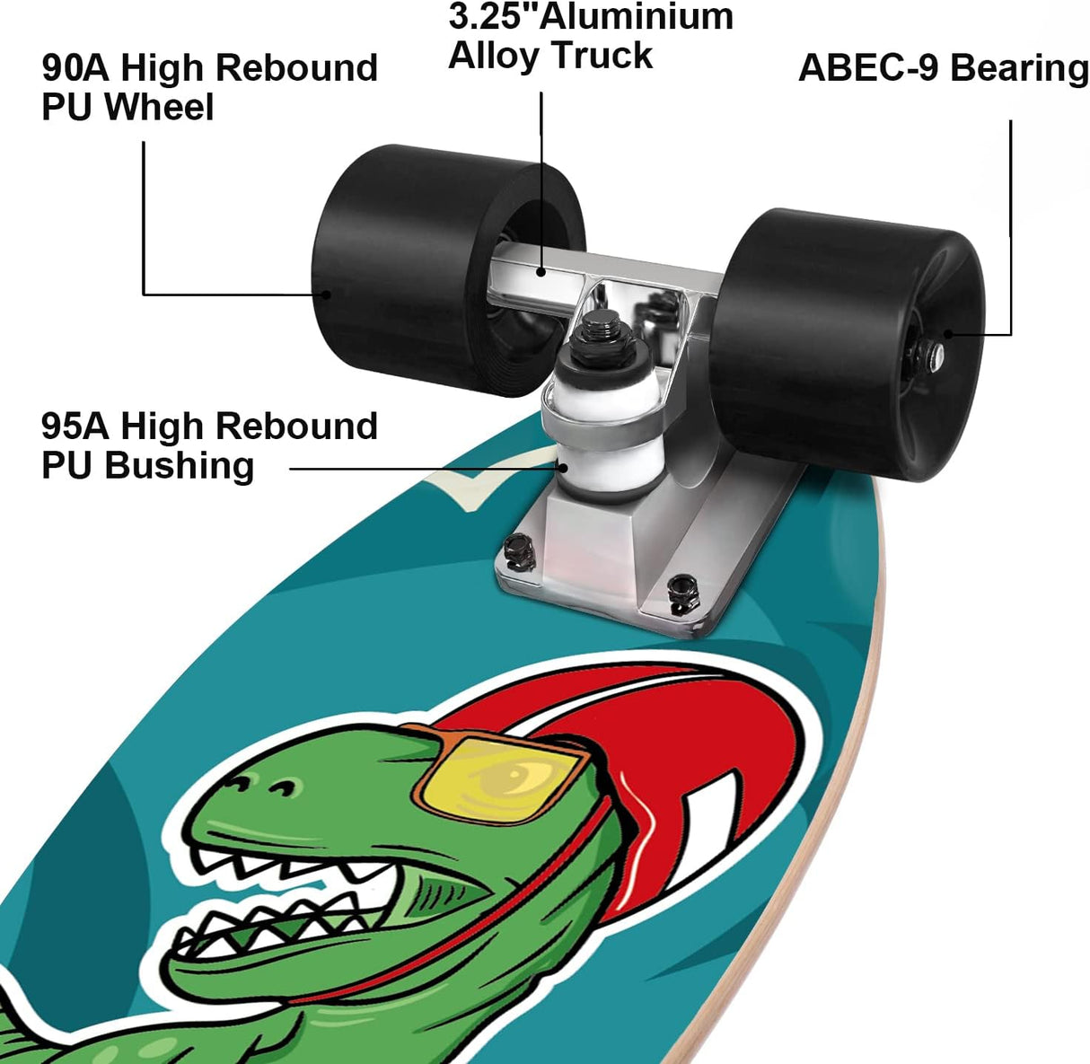 Patineta completa 22 pulgadas mini cruiser para principiantes