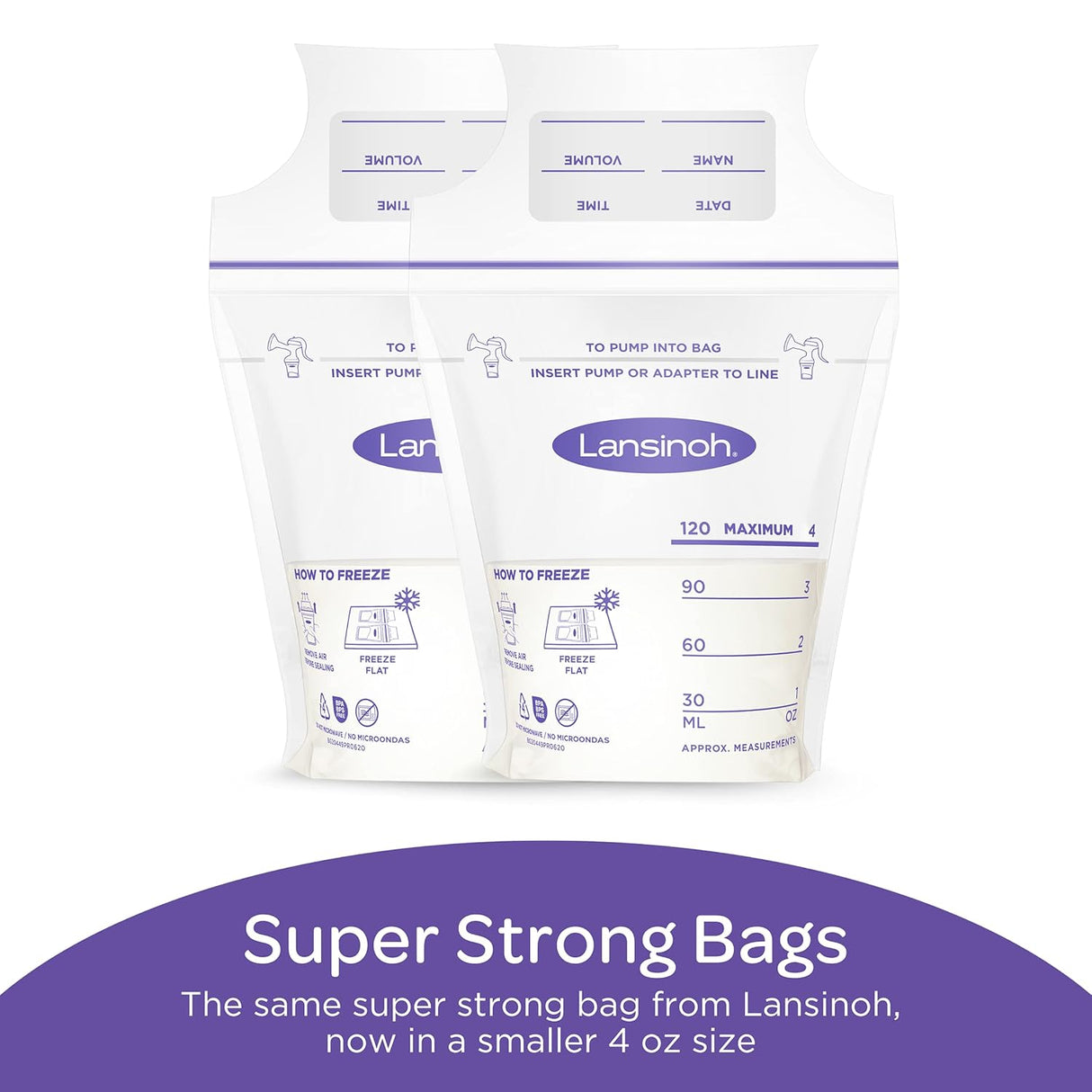 Bolsas para Leche Materna 50 unidades de 4 onzas