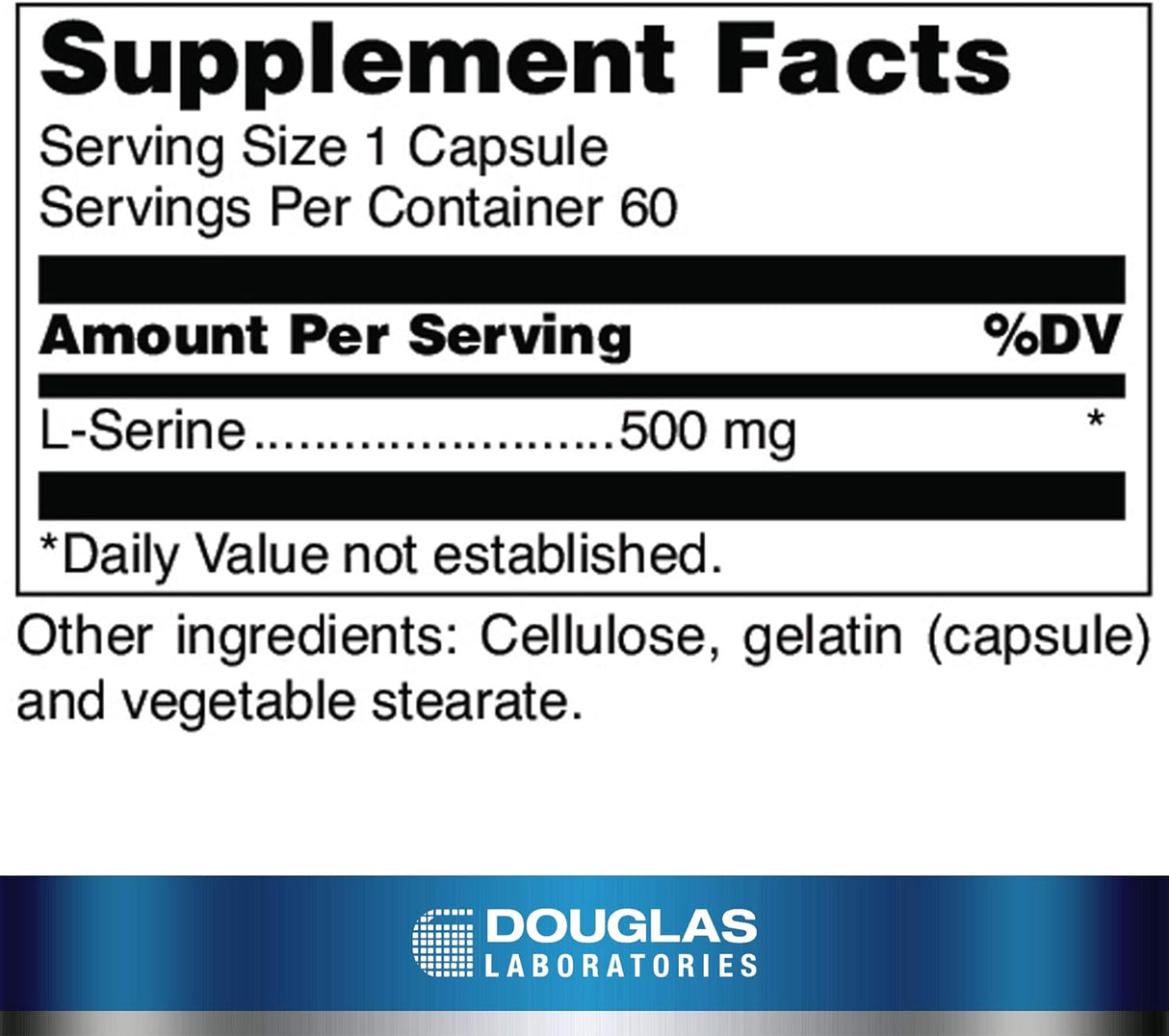 Suplemento Douglas Laboratories L-Serine aminoácidos 60 cáp