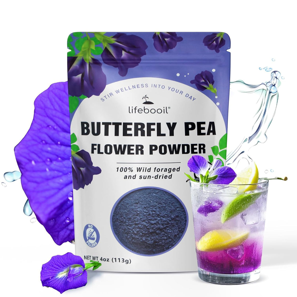 Polvo de Flor de Guisante Mariposa 4oz | Vegano, Sin Aditivos