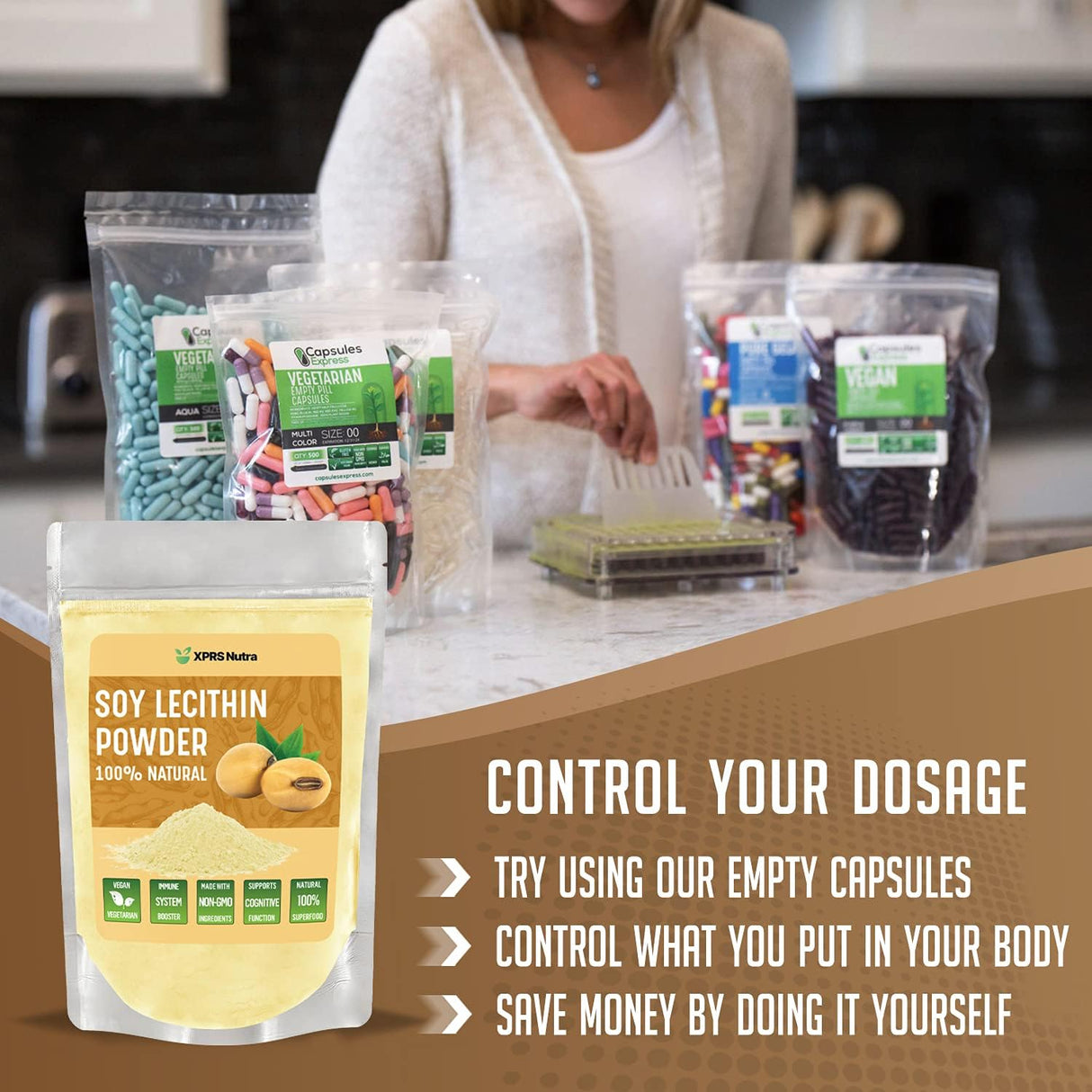 Suplemento Lecitina de soja en polvo Adecuado para cocinar