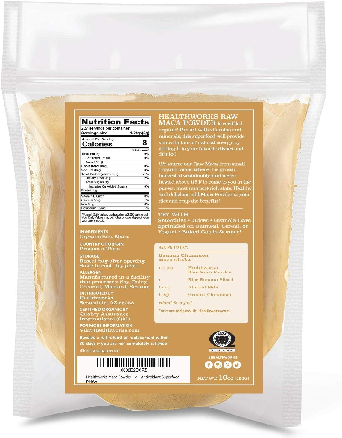 Polvo de Maca Orgánico Saludable Modelo Parent