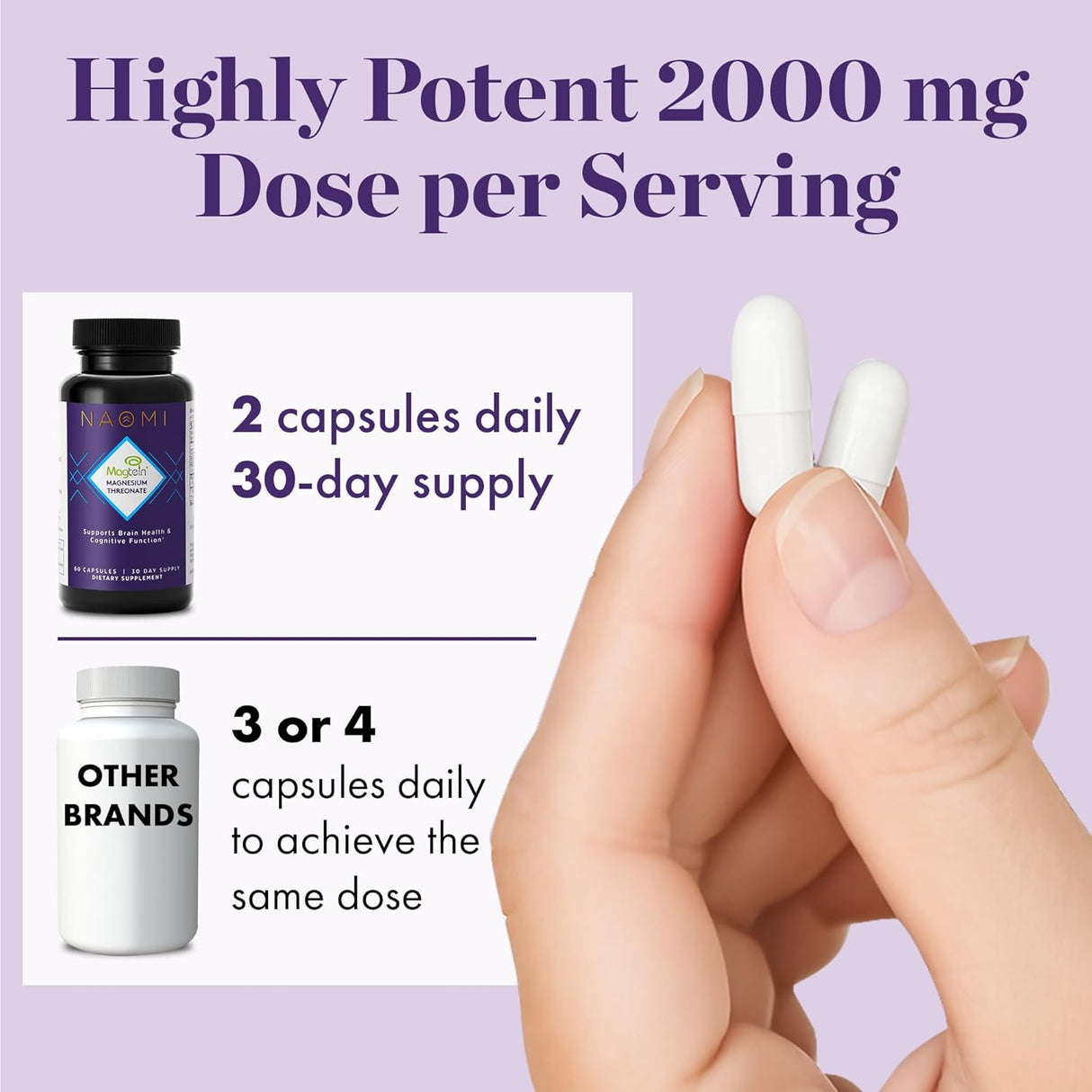 Magnesio elemental de alta absorción suplemento de memoria