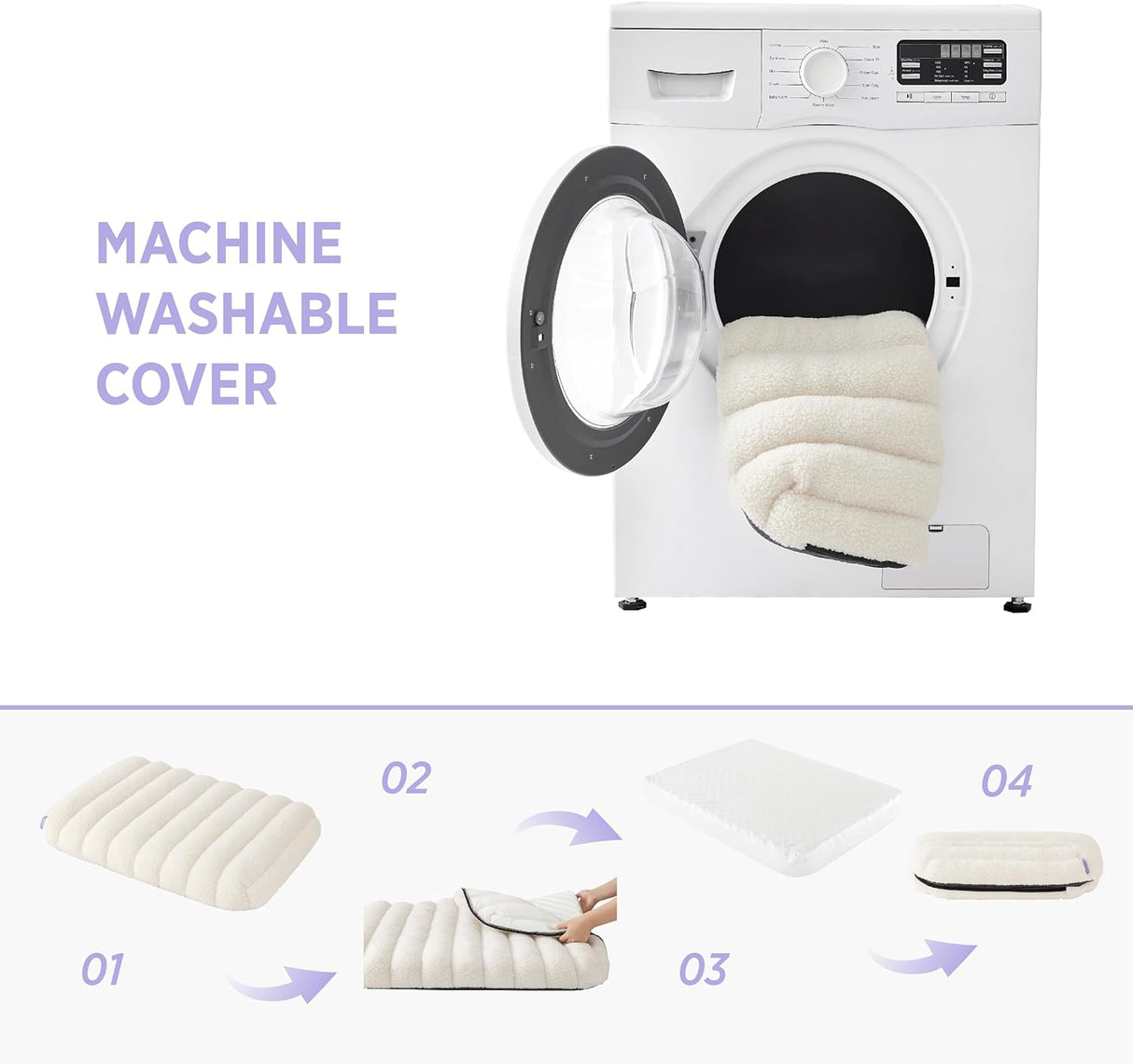 Lesure Cama ortopédica de espuma para perros grandes blanco