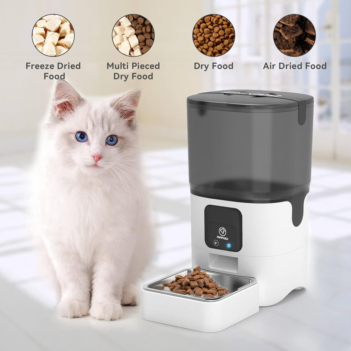 Comedero automático para gatos con control de aplicación