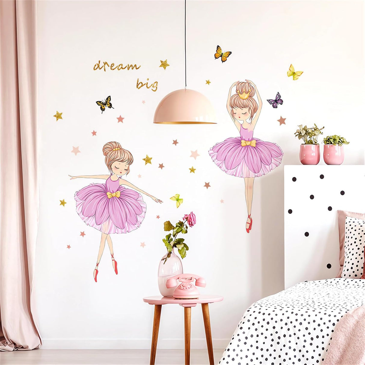 Pegatinas de Pared Bailarina Rosa, Sacinora, Vinilo Removible