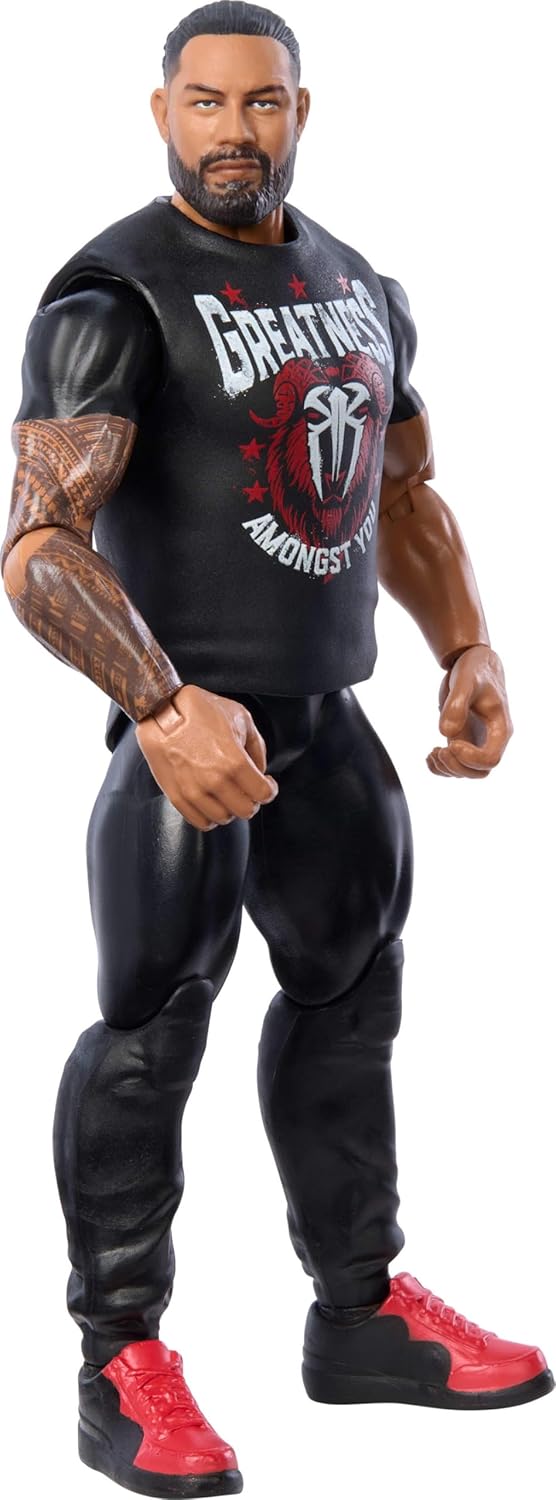 Figura de acción WWE Roman Reigns, Mattel, 10 puntos de articulación, Serie #151