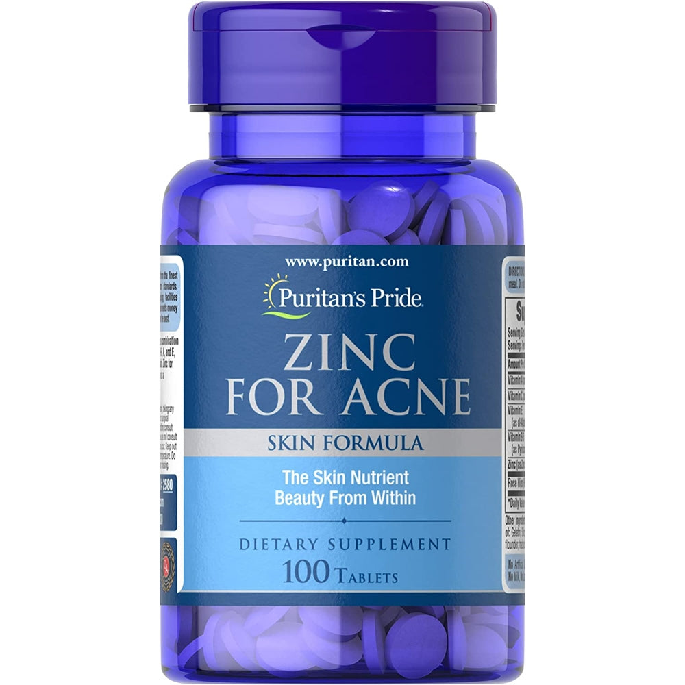 Suplementos Zinc para el acné 100 tabletas