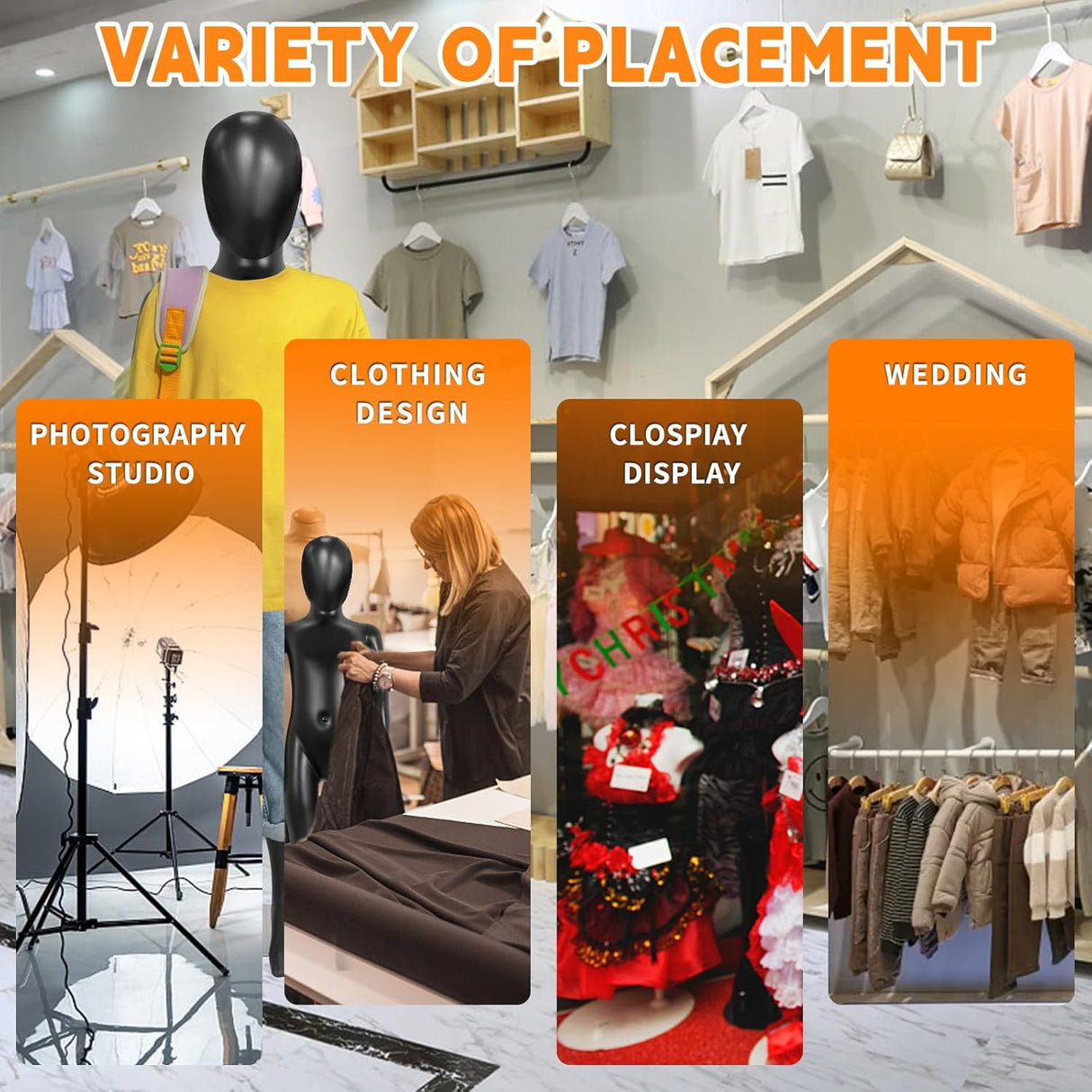 Maniquí Infantil SHAREWIN 43.3 Cuerpo Completo con Base Metálica