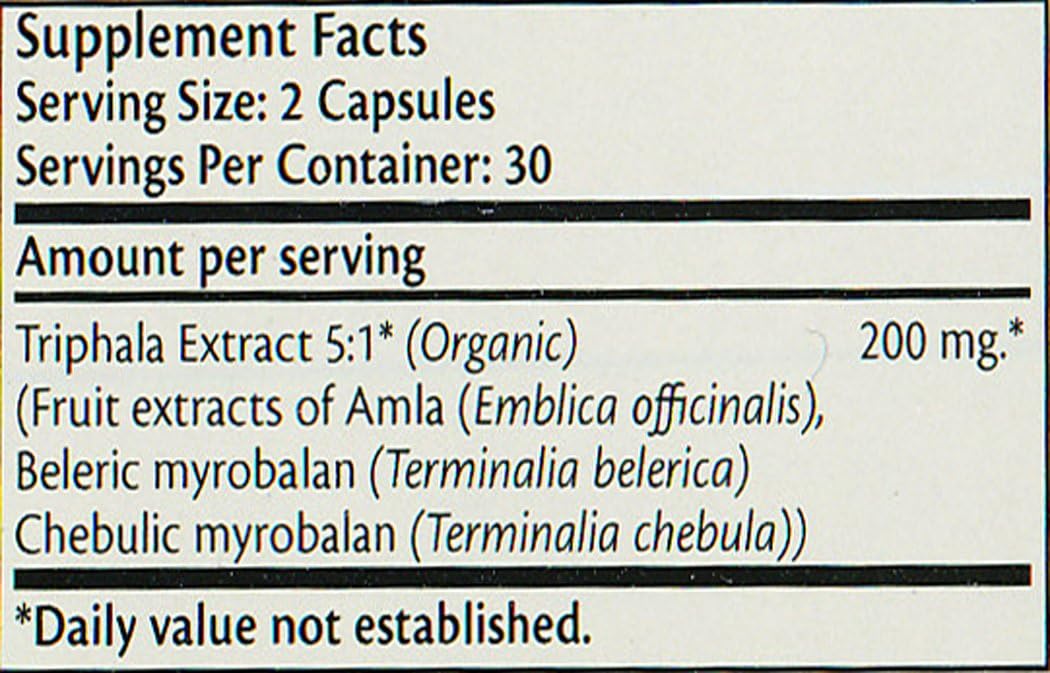 Suplementos Nature;s Formulary Triphala, 60 unidades