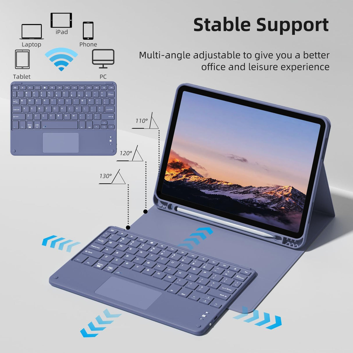 Funda Teclado Touchpad para iPad Air 11 6th Gen, Bluetooth