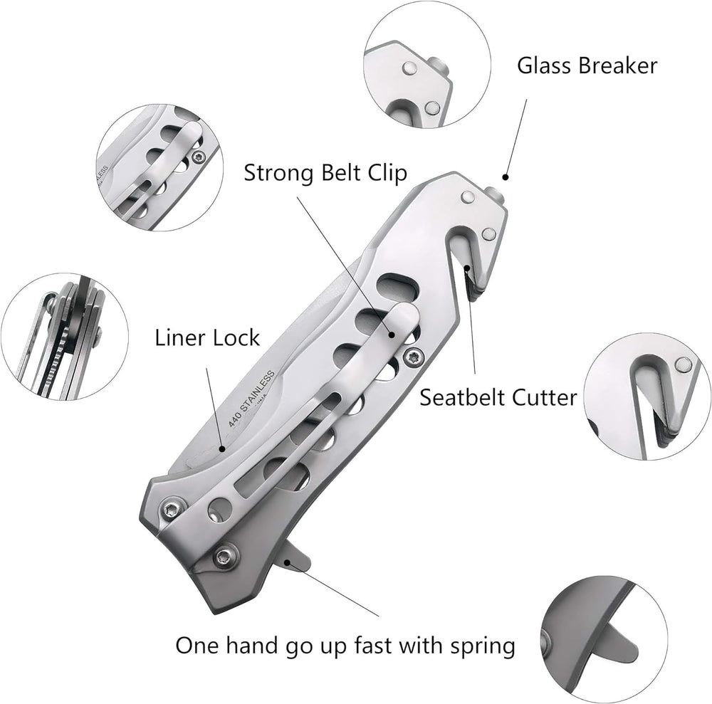 Cuchillo de bolsillo plegable asistida por resorte