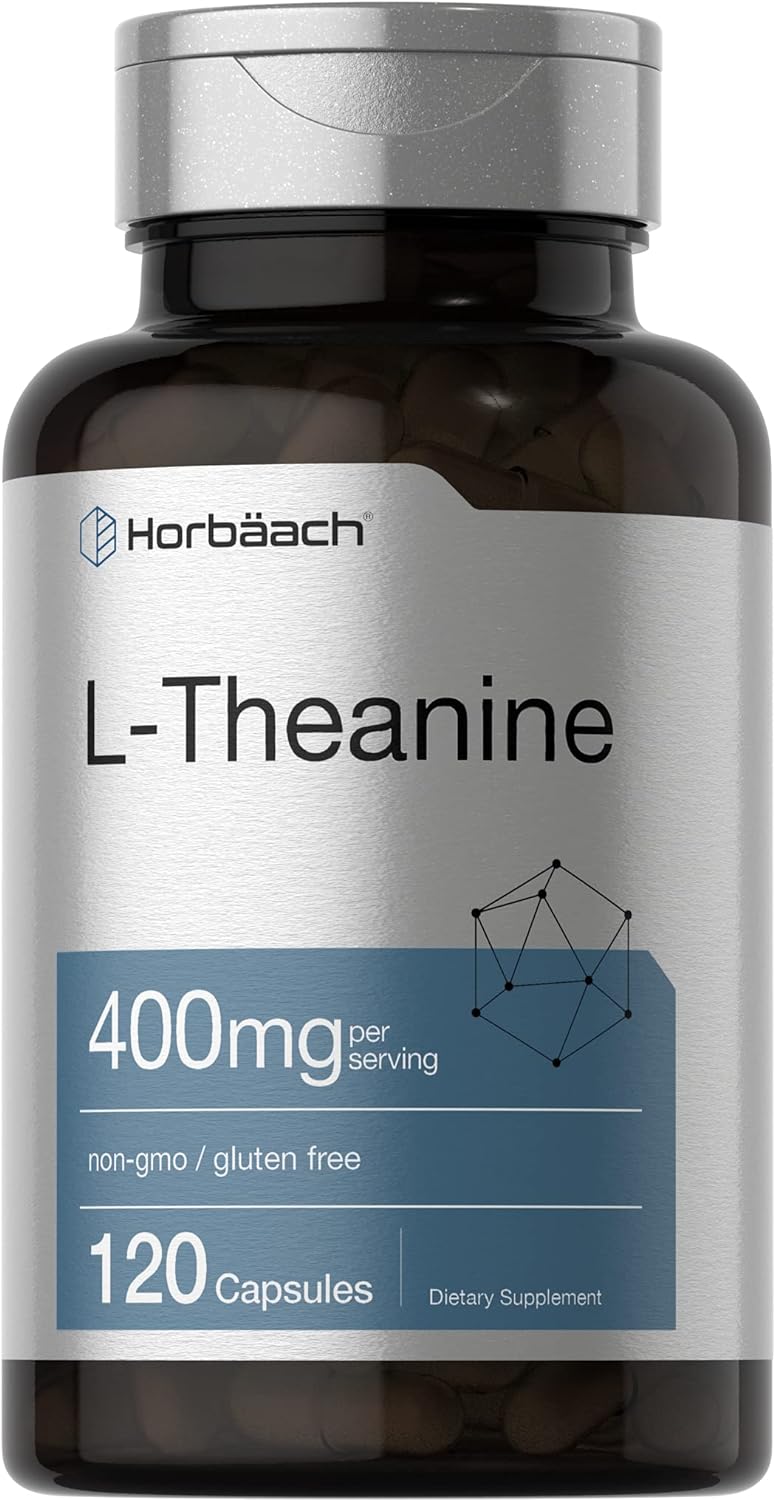 Suplemento Horbaach L-teanina 400 mg 120 cápsulas sin gluten