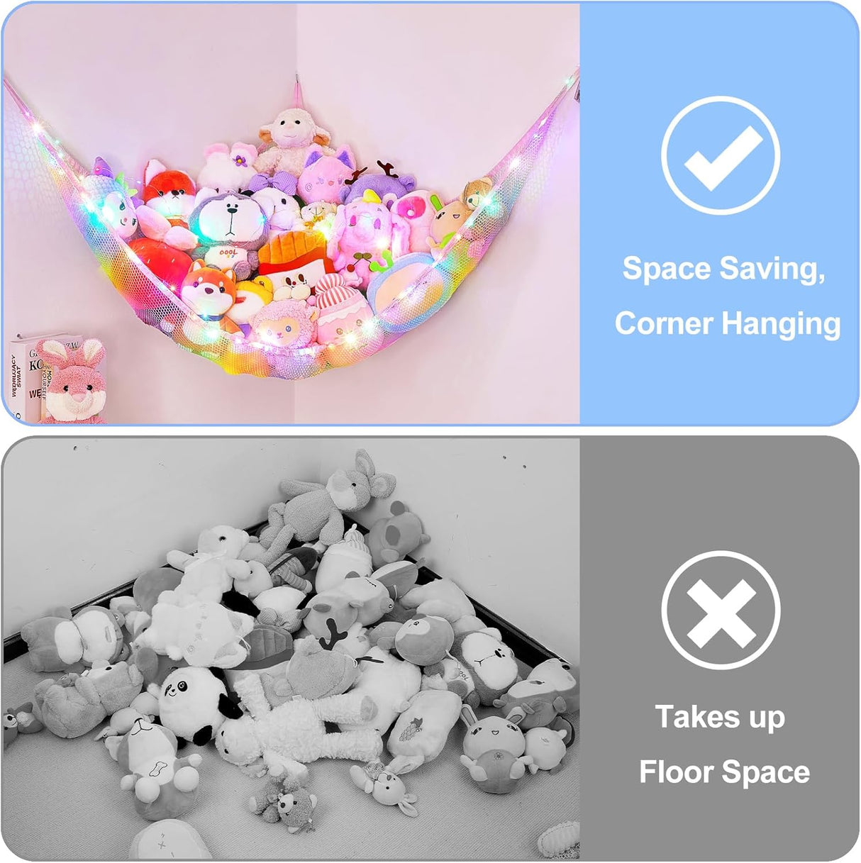 Hamaca para Peluches Basumee con Luz LED, Control Remoto