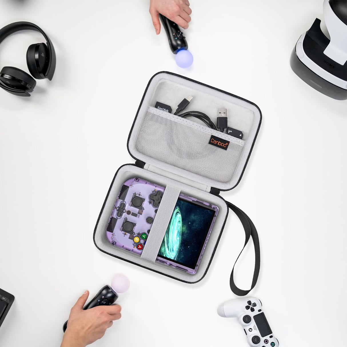 Estuche rígido compatible con consola de juegos portátil