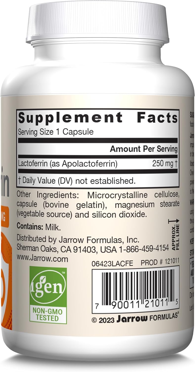 Suplemento Lactoferrina 250 mg, Modelo LACFE, 60 cápsulas