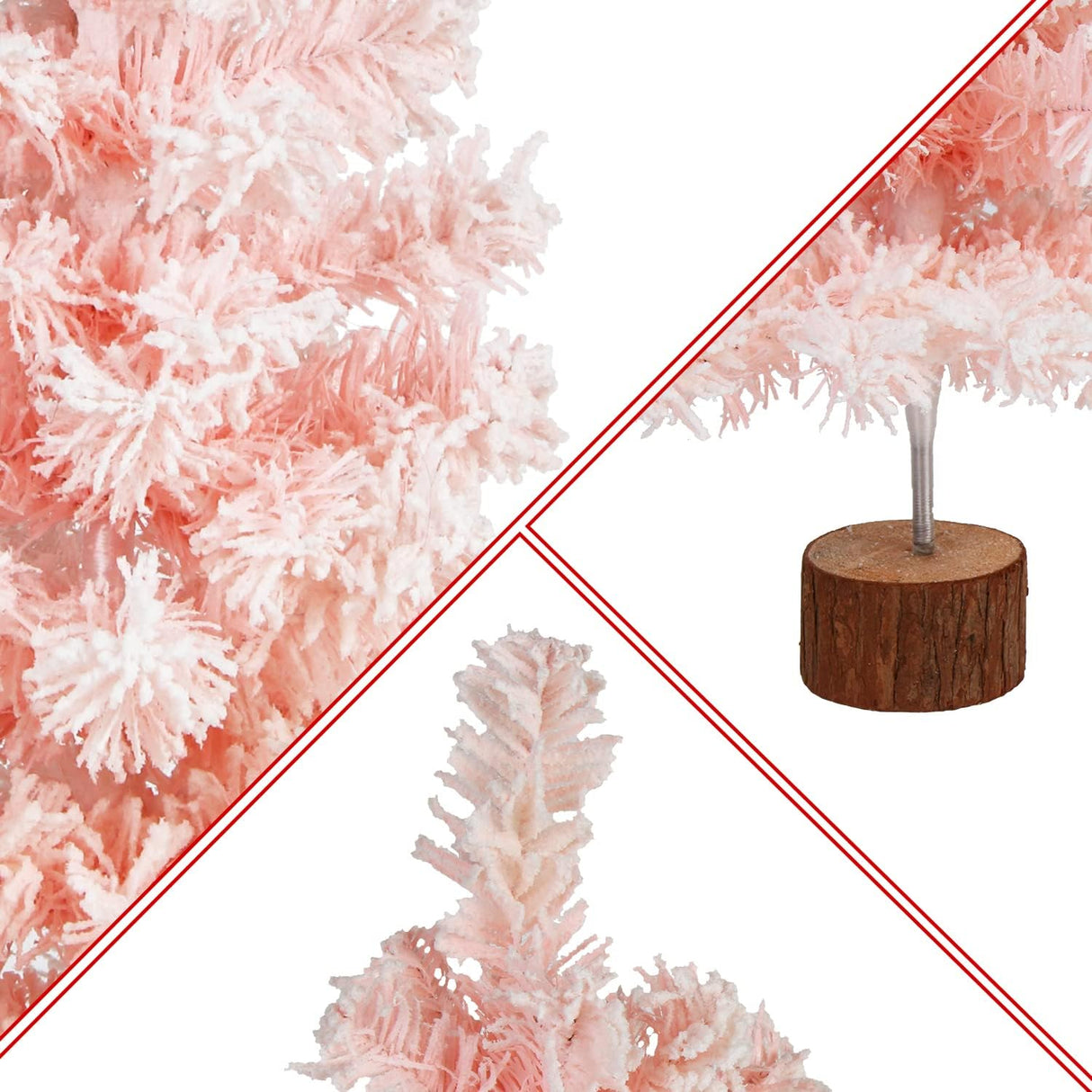 Árbol de Navidad Artificial Pequeño de 2 Pies con Nieve Flocking